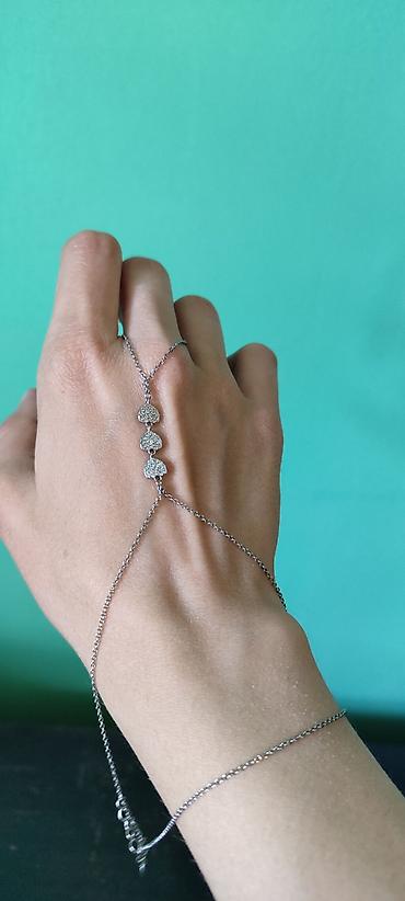 sahmeran qolbaq: Gümüş şahmeran. Zərif əl-zənciri (hand chain/bracelet-ring) - — 1