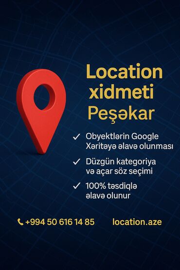 Mekanınızın Google Xeriteye Elave Edilmesi (Bolt/Uber/Yango/Waze)