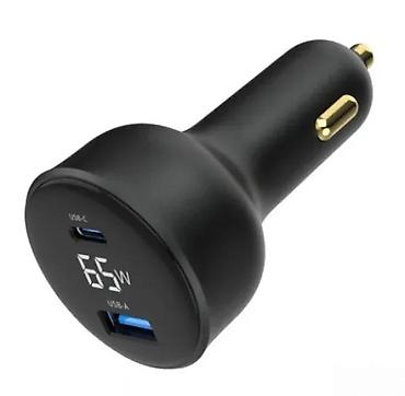 Žičani punjači za telefone: Gembird brzi auto punjač 65 W sa LCD ekranom - Snaga: do 65 W - Dva — 13