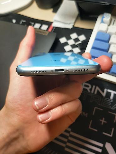 чехол на х: IPhone Xr, Б/у, 128 ГБ, Голубой, Кабель, 100 % — 7
