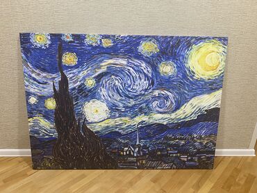 ulduzlu gece sekilleri: Van Goghun “Ulduzlu Gecə” tablosu. 1x1.4 ölçüsündə. Kətan üzərinə