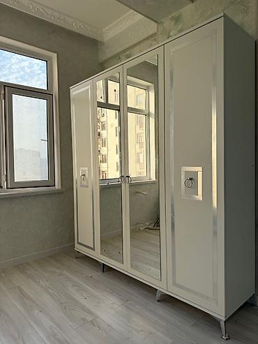 skaf: Yeni, 4 qapılı, Güzgülü, Ağ, Açılan, Düz dolab — 3
