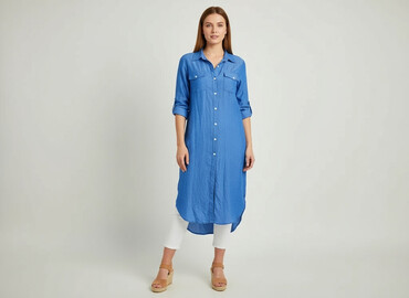 sukienka sweterkowa z koszula: Women`s dress, size M