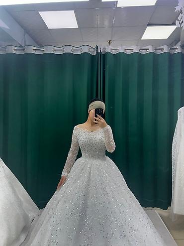 Свадебные платья: Свадебное платье, L, Закрытое, Фатин, Пышное, Пайетки, Б/у at lalafo.kg — 9 Свадебные платья: Свадебное платье, L, Закрытое, Фатин, Пышное, Пайетки, Б/у — 9