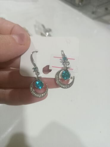 Bijuteriya dəstləri: Zərgərlik dəsti – müxtəlif modellərdə sırğalar - Ay və ulduz motivli — 1