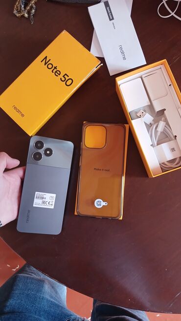 60 fps telefonlar ucuz: Realme Note 50, rəng - Boz, İki sim kartlı