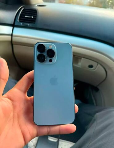 телефон айф: IPhone 13 Pro, Б/у, 128 ГБ, Blue Titanium, Защитное стекло, Чехол, Кабель, 78 %