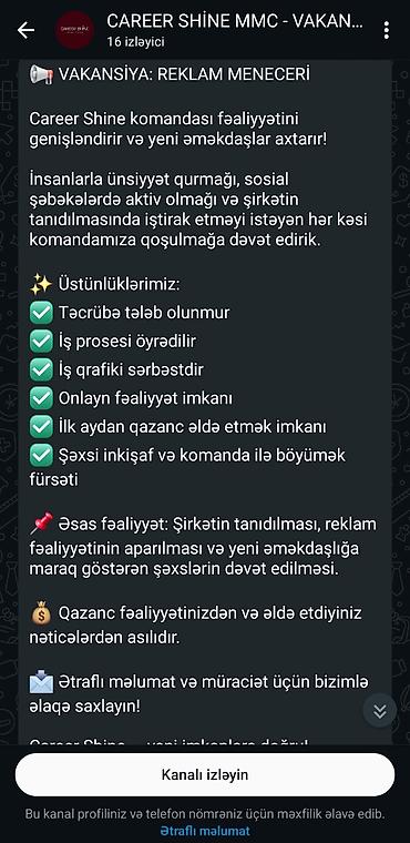 restoran işi: SMM menecer tələb olunur, İstənilən yaş, Təcrübəsiz — 1