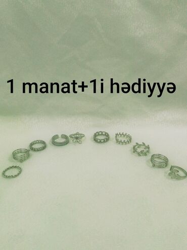 tek qas uzukler qizil: 1 manata üzüklər