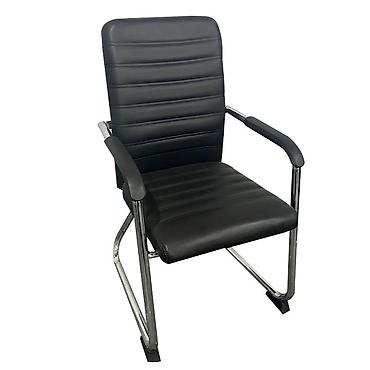 Офисные кресла: Офисное кресло, Без колесиков, цвет - Черный, Экокожа — 6