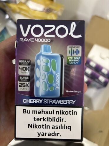 Vozol Rave 40000 birdəfəlik elektron siqareti, müxtəlif aromatlarla