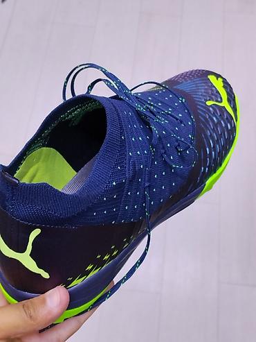 Футбольные бутсы/сороконожки Puma (с логотипом) - Цвет: темно-синий с