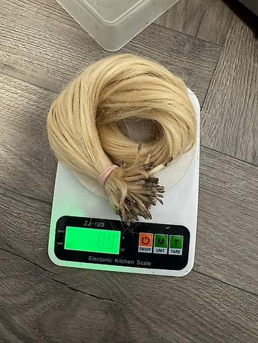 tebii daş: 60 smAçıq sarı rəngdə təbii saç tutaması – keratin uclarla — 2
