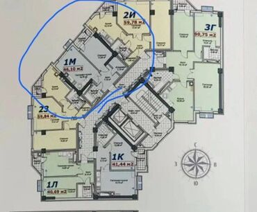 Долгосрочная аренда комнат: 1 комната, 46 м², Элитка, 14 этаж, ПСО (под самоотделку)