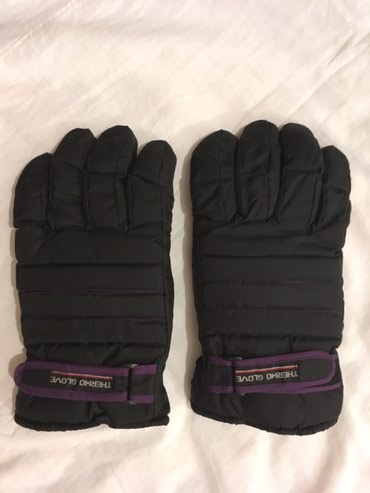 Muške termo rukavice crne boje, postavljene, tople, spolja