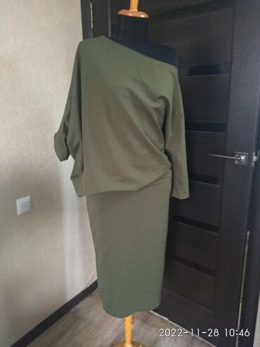 трикотажное платье для беременных: 2XL (EU 44), цвет - Зеленый
