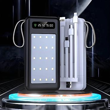Аккумуляторы: Портативный аккумулятор с фонариком и прожектором 20000мА Power Bank — 5