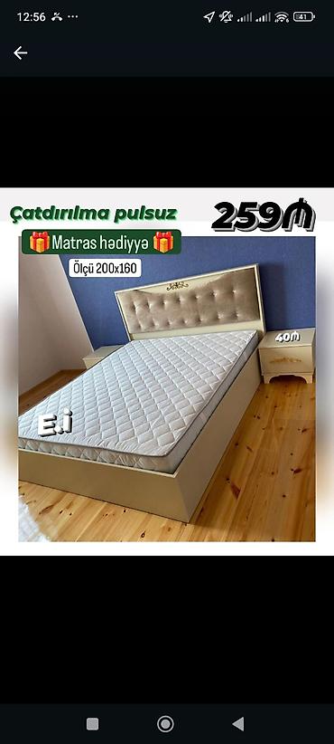 Yataq dəsti – ölçü 200x160 - Yumşaq, düyməli başlıq dizaynı ilə lalafo.az -da Yataq dəsti – ölçü 200x160 - Yumşaq, düyməli başlıq dizaynı ilə