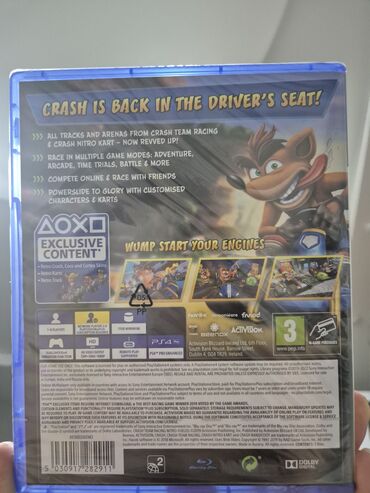 komputer ucun oyun diskleri: 🎮 Crash Team Racing: Nitro-Fueled (PS4) 📦 Состояние: Новая, в