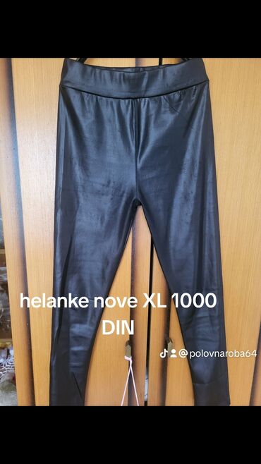 džeparke pantalone: XL (EU 42), Lycra, color - Black, Single-colored