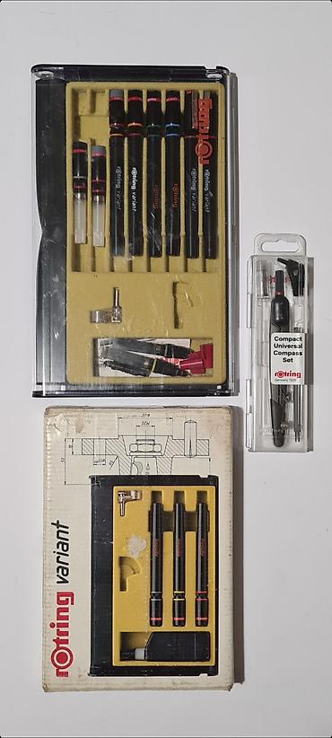 Setovi ručnog alata: • Dva pakovanja rOtring rapitografa i jedno pakovanje rOtring šestra — 2