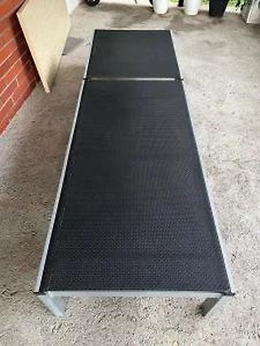 Ležaljke i ljuljaške: Baštenska ležaljka na točkiće - Konstrukcija od metala u svetlosivoj — 7