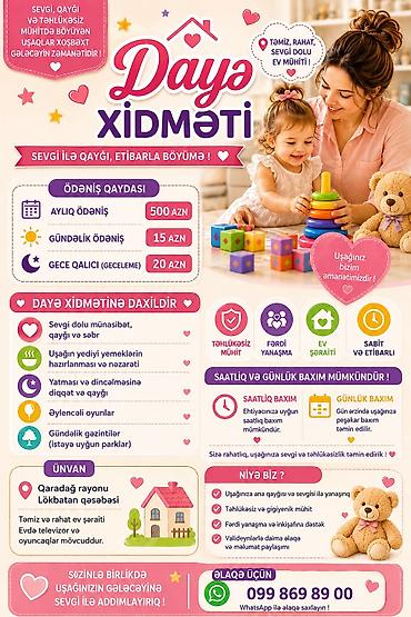 televizor ucun led: Dayə xidməti – sevgi ilə qayğı, etibarlı böyümə! Xidmət məzmunu: - — 1