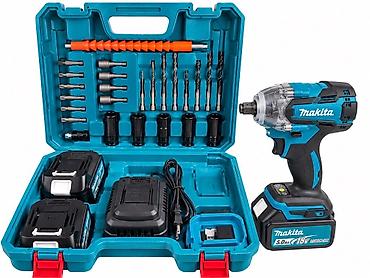 makita оригинал: Аккумуляторный ударный гайковерт Makita 18V в чемодане с комплектом — 2