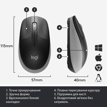ноутбук с мышкой: Мышь беспроводная Logitech M190 [910-005905] − компактный манипулятор