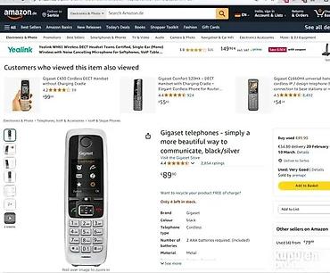 Fiksni telefoni: Gigaset bežični DECT slušalica sa bazom - Veliki TFT kolor ekran od — 6