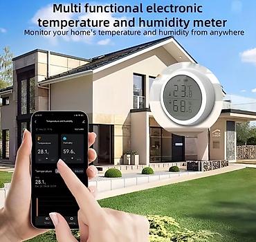 термометр: Zigbee Temperatur Sensoru ve Rütubətölçən Sensor Whatsappa yazın Tuya — 4