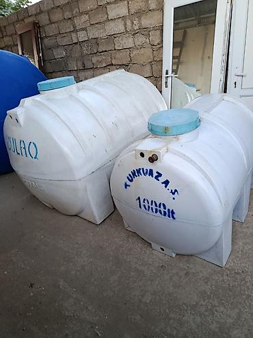 Baklar və çənlər: Plastik su çəni, 2ton 190azn,ton və 1ton,100azn, su axıdan yeri vs — 2