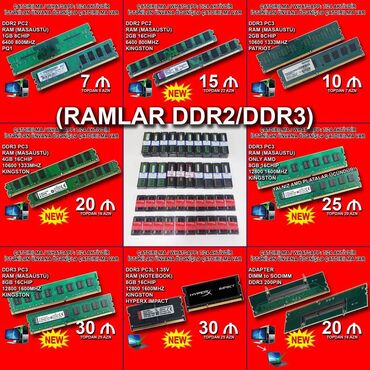 Operativ yaddaş (RAM): Operativ yaddaş (RAM) Kingston, 8 GB, 1600 Mhz, DDR3, PC üçün, Yeni