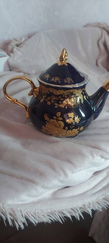 Dəm çaydanları: Yeni, rəng - Göy, Dəm caydanı, Farfor, 1 l, Çexiya — 2