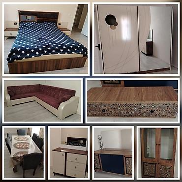 okey stolu: Yataq və qonaq mebeli birgə 1250 manat. Taxt bazalı deyil, divan — 1
