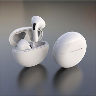 headphone: Yeni Airpods pro6 tund goy ve ag gozel gorunuslu mini sensorla idare