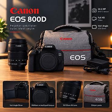📸 Canon EOS 800D + 18-135mm obyektiv Canon EOS 800D fotoaparatı