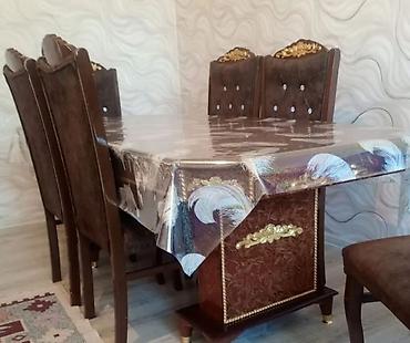 taxta bocka: Klassik üslubda yemək otağı dəsti - Tərkib: 1 böyük masa + 6 stol — 1