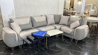 çərçivəli divan: Məhsul: L‑şəkilli künc divan dəsti - Dizayn: Modern, yumru xətli — 1