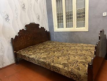 yataq ortuleri: Taxta çarpayı – klassik dizayn - Material: masif taxta (tünd rəngli) — 2