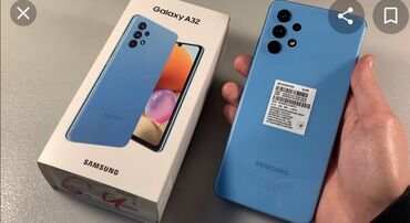 ikinci el telefonlar: Samsung Galaxy A32, 128 GB, rəng - Mavi, Zəmanət, Sensor, Barmaq izi