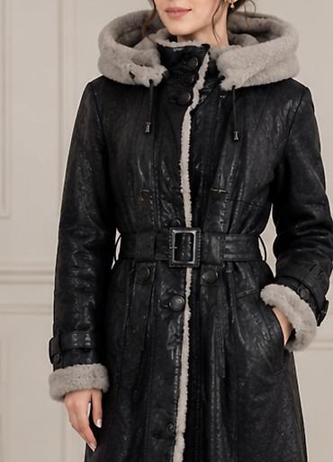 ucuz paltolar: 🧥 Qadın üçün natural dəri dublenka 🔊 qara miniparıltılı natural dəri 👌 — 2