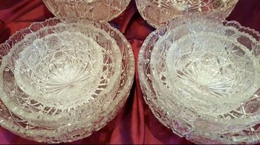 хрустальные вазы: Комплекты винтажных хрустальных чешских ваз. 
Наборы новые!