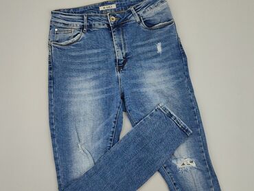 jeansowe spódniczka na szelkach: Jeansy, M, stan - Idealny