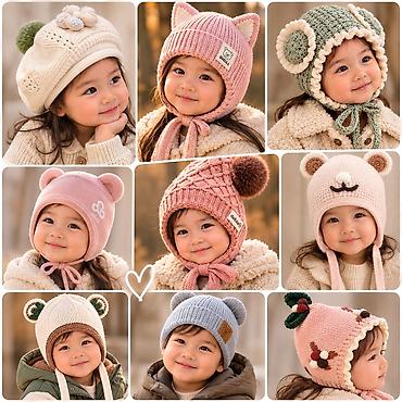 Детские шапки в ассортименте 🧸 Стильные и уютные шапочки для