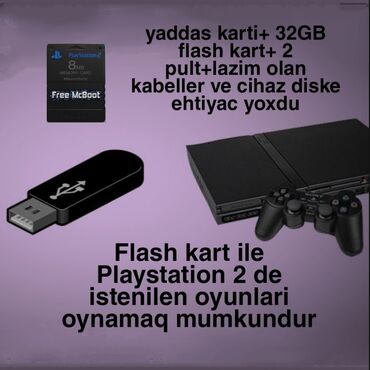 malyutka 1 v Azərbaycan | PS2 & PS1 (Sony PlayStation 2 & 1): Playstation 2 flash kart ile oyunlari oynaya bilersiz ustunde 32gbliq