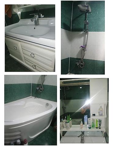 unitaz sumqayit: Ağ rəngli hamam dəsti, hamam mebeli, lavabo, künc vanna, duş sistemi — 1