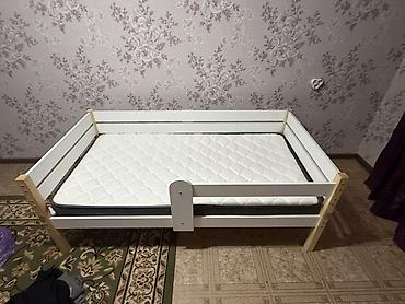 Детская кровать с бортиками + матрас - Тип: односпальная детская at lalafo.kg Детская кровать с бортиками + матрас - Тип: односпальная детская
