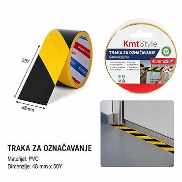 KMT Traka upozorenja (žuta/crna) – Kmt Style Samolepljiva PVC traka