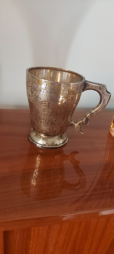 dekor qab: Fincanlar, rəng - Gümüşü, Metal, 1 əd